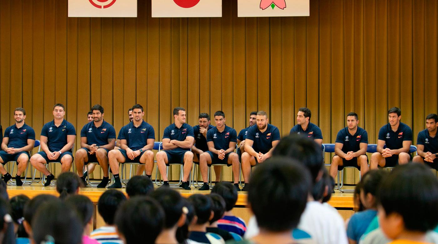 Los Pumas tuvieron una cálida bienvenida en Kumagaya
