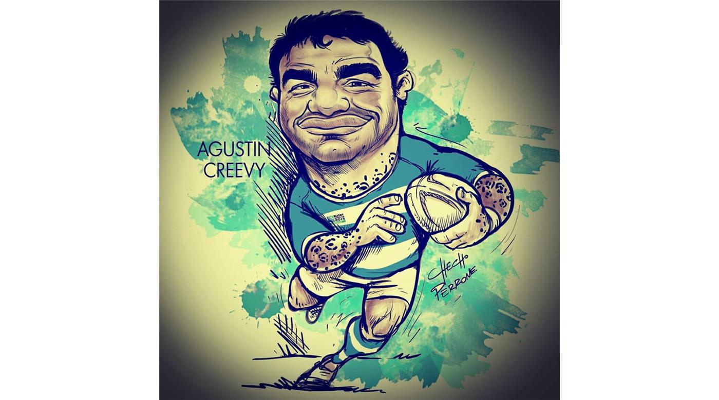 “Checho” Perrone, el rugby hecho caricatura