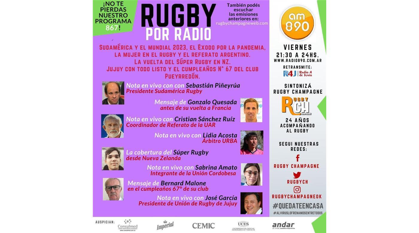 Reviví el programa 867 de Rugby Champagne