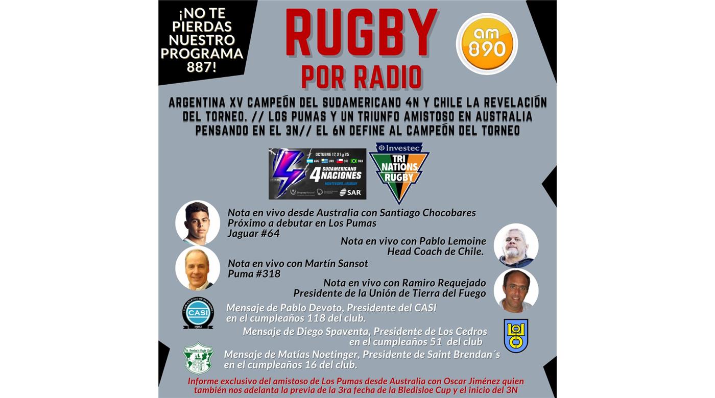 Reviví el programa de Rugby Champagne Radio
