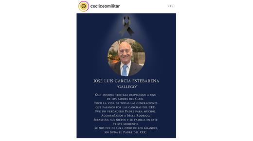 FALLECIÓ JOSÉ LUIS GARCÍA ESTEBARENA, REFERENTE MÁXIMO DE LICEO MILITAR 