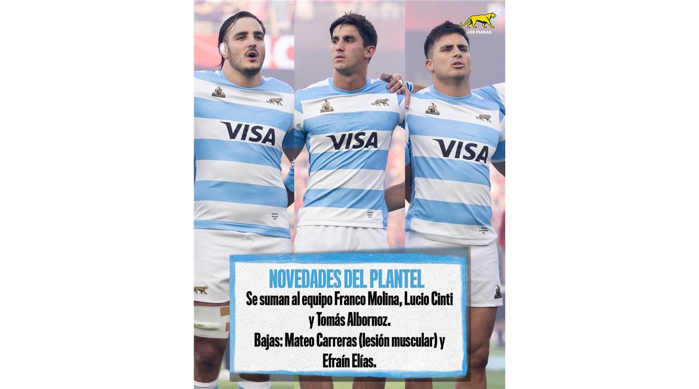 CAMBIOS EN EL PLANTEL DE LOS PUMAS PARA EL CIERRE DE LA VENTANA ANTE INGLATERRA