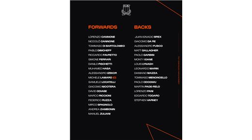 ITALIA CONFIRMÓ SU PLANTEL PARA EL SEIS NACIONES