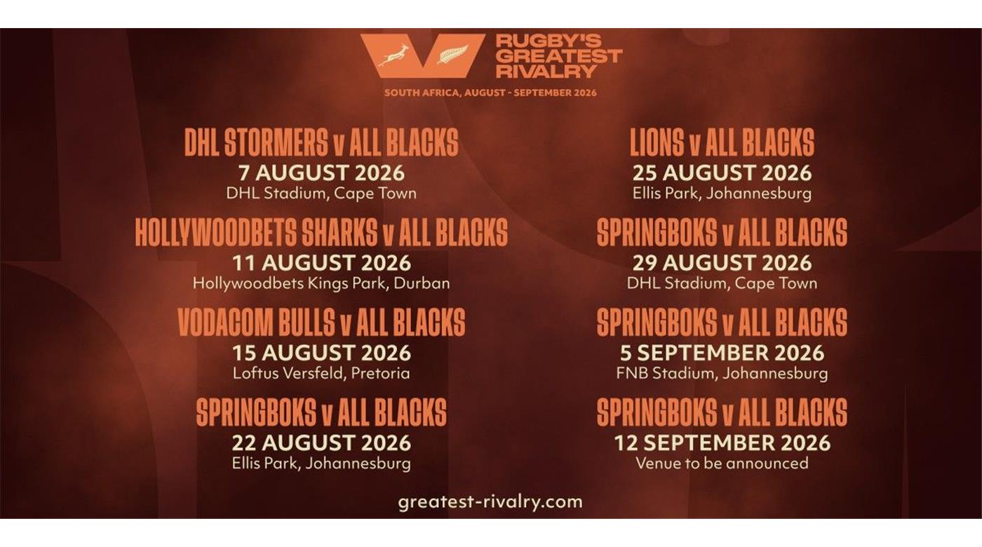 SUDÁFRICA VS NUEVA ZELANDA Y LA GIRA DE OCHO PARTIDOS QUE INCLUIRÁ UNO EN NORTEAMÉRICA 