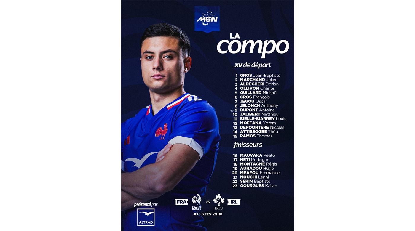 FRANCIA CON LA VUELTA DE DUPONT COMO CAPITÁN ANTE IRLANDA EN EL INICIO DEL SEIS NACIONES  