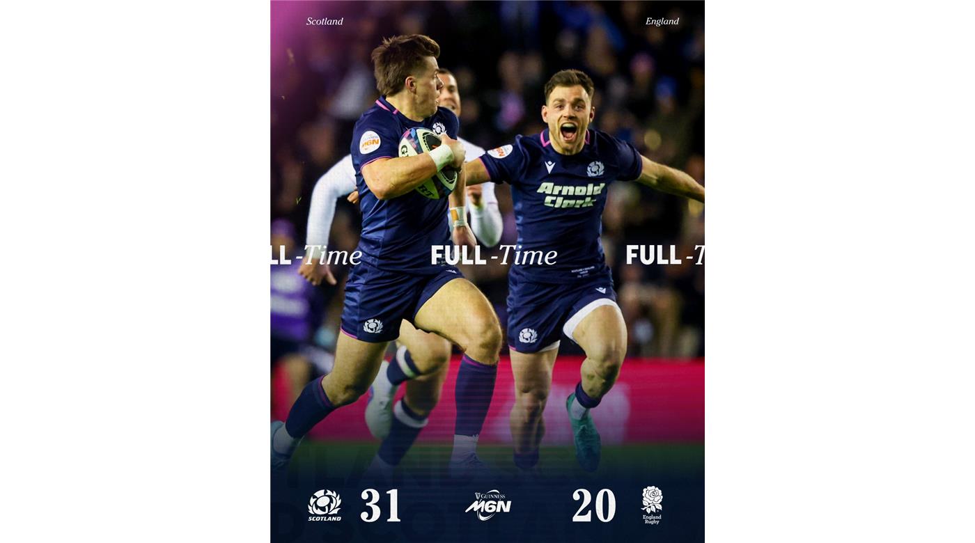 ESCOCIA DERROTÓ CON JUSTICIA A INGLATERRA, SE QUEDÓ CON LA CALCUTTA CUP Y SU CHANCE INTACTA EN EL SEIS NACIONES