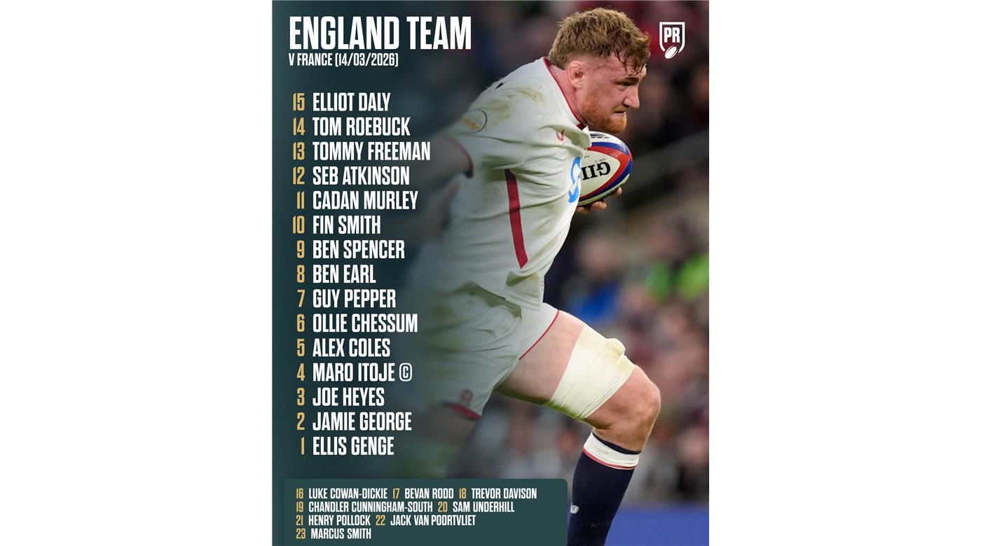 INGLATERRA Y SU EQUIPO PARA CERRAR EL SEIS NACIONES ANTE FRANCIA EN PARIS