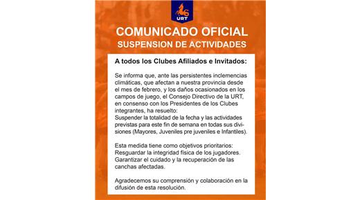 SE SUSPENDIÓ LA FECHA EN EL RUGBY TUCUMANO 