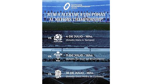 ARRANCÓ LA PREVENTA PARA VER A LOS PUMAS EN EL NATIONS CHAMPIONSHIP EN EL MES DE JULIO