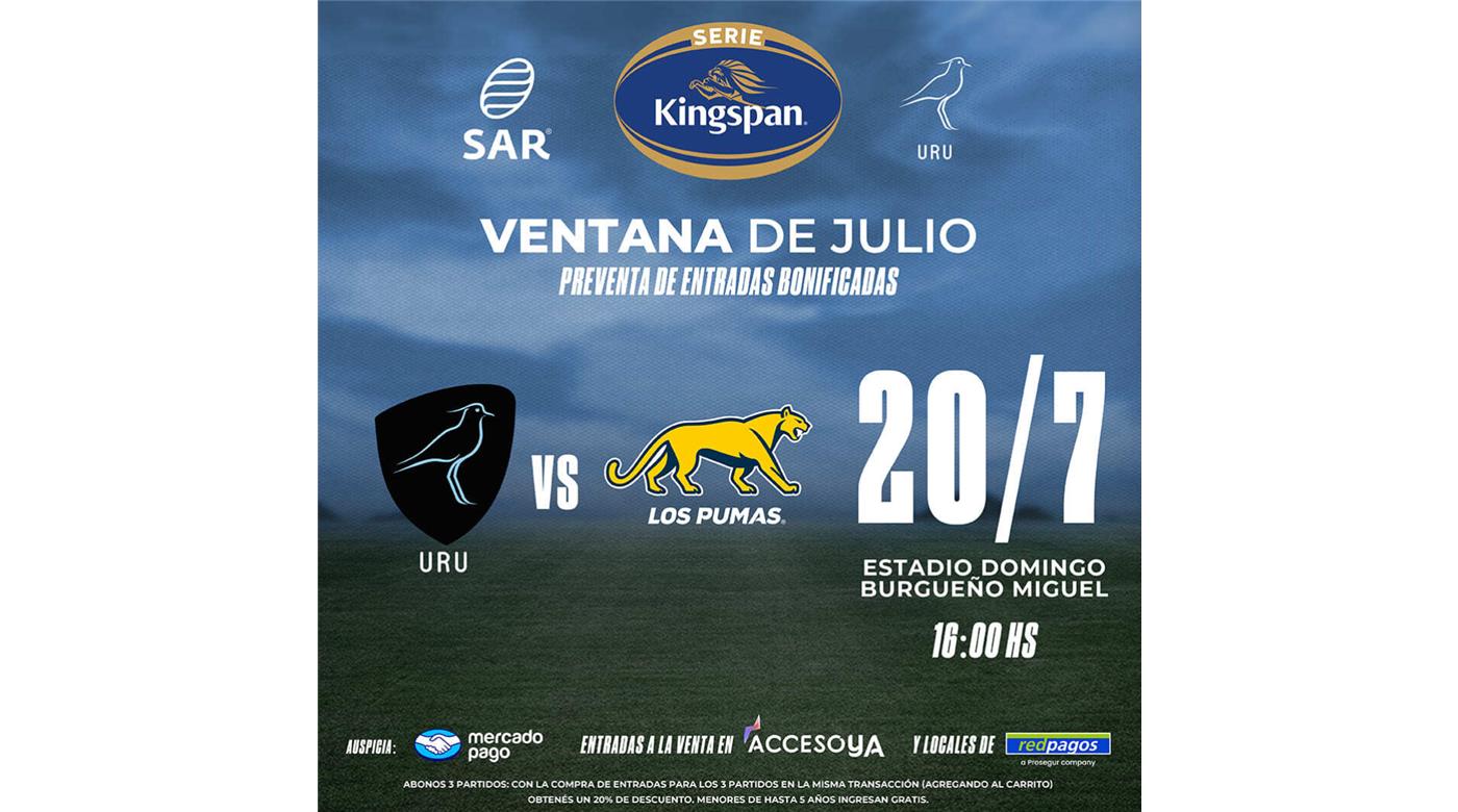 POCA CONVOCATORIA PARA EL PARTIDO ENTRE URUGUAY Y LOS PUMAS: TODAVÍA HAY ENTRADAS