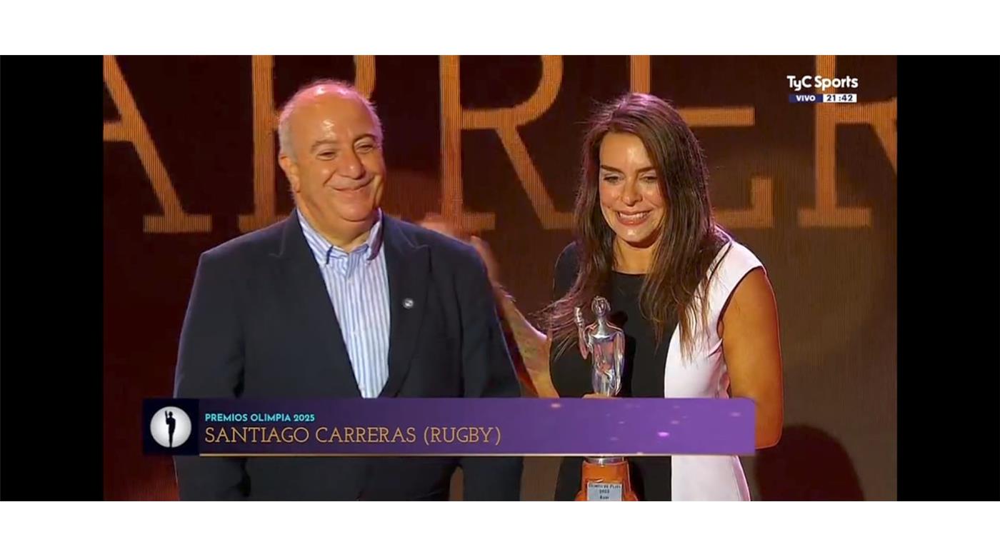 SANTIAGO CARRERAS, FUE ELEGIDO EL OLIMPIA DE PLATA EN RUGBY DE LA TEMPORADA 2025